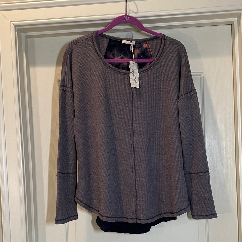 Dark Tan and Navy Women's Boutique Top